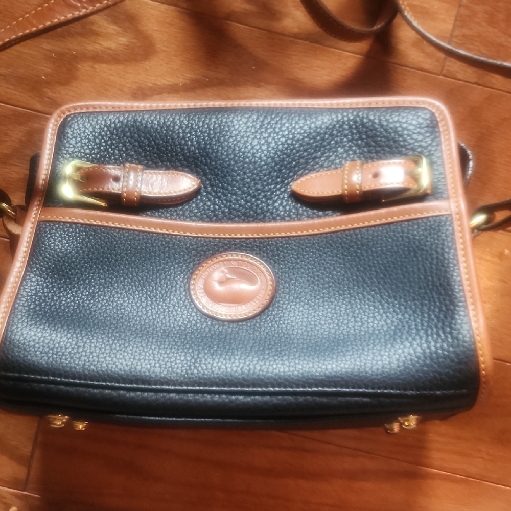 Dooney & Bourke Black and Tan Crossbody Bag with Classic Design